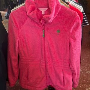 Lilly Pulitzer hot pink fuzzy soft jacket size small